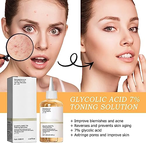 Glycolic Acid 7% Toning Resurfacing Solution,Ordinary Glycolic Acid Toning Solution,Exfoliate, Brighten,and Rejuvenate Your Skin