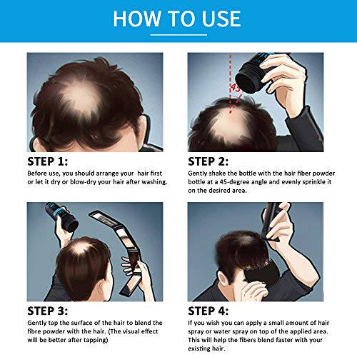 Smddx Professional Quality Fiber Hair Powder Spray with Applicator, Nature Keratin Hair Building Fibers, Hair Loss Concealer, Hair Thickening Pro