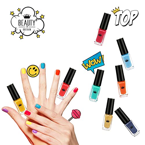 Beauty4Britain Set Of 20 Nail Polish Varnish Bottles 20 Different Rich Colours Deluxe Gift Box 2 Bookmarks Included