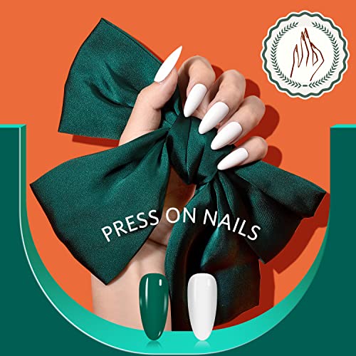720PCS Almond Press on Nails Medium, MORGLES 24 Colors False Nails with Glue, Adhesive Tabs, Stickers, Tweezer, 10 Sizes