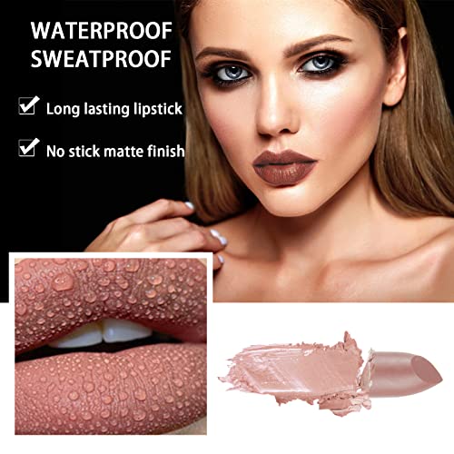 Matte Lipsticks for Women Long Lasting,Waterproof Moisturizer Pink Lipstick Non Stick Cup Velvet Lipstick,Not Fade Matte Lip Gloss,Tinted Lip Bal