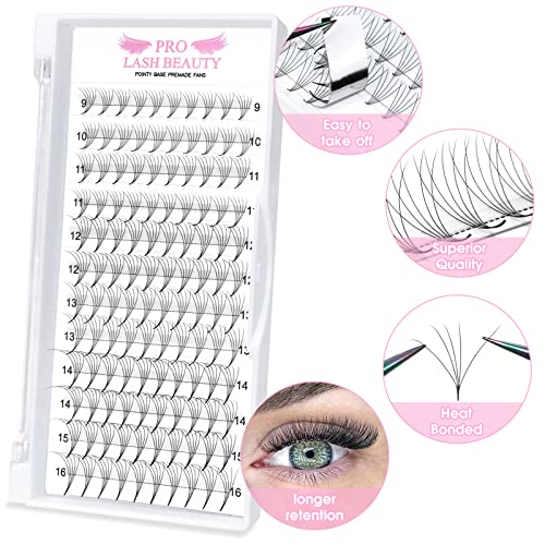 Pre Made Fan Eyelash Extensions 10D 12D 7D 5D Pointy Base Premade Fans Eyelash Extension 0.05 0.07 0.10 Lash Extensions Pre Fanned Russian Volume
