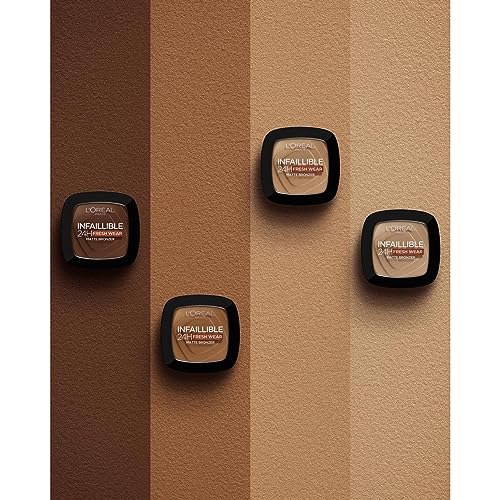 L'Oréal Paris Soft Matte Bronzer, Longwear, Matte Finish, Waterproof and Transfer-proof, Infallible 24H, 300 Light Medium