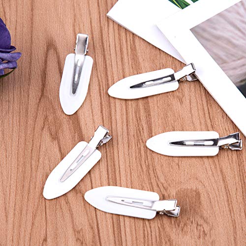 SAVITA 8Pcs No Bend Hair Clips, No Crease Curl Pin Clips Hair Clips Barrettes for Hair Styling, Face Washing, Makeup Application (White)