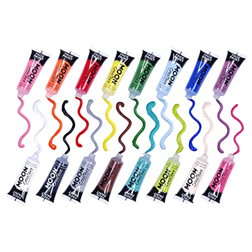 Moon Creations Face & Body Paint Tubes | White | 12ml | Ready to Use Face Paint | No Flake | Cruelty Free, Made in UK | Face Paint for Kids, Adul