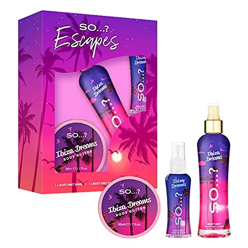 So…? Escapes Ibiza Dream Womens Dream Girl Body Mist & Body Butter Fragrance Gift Set