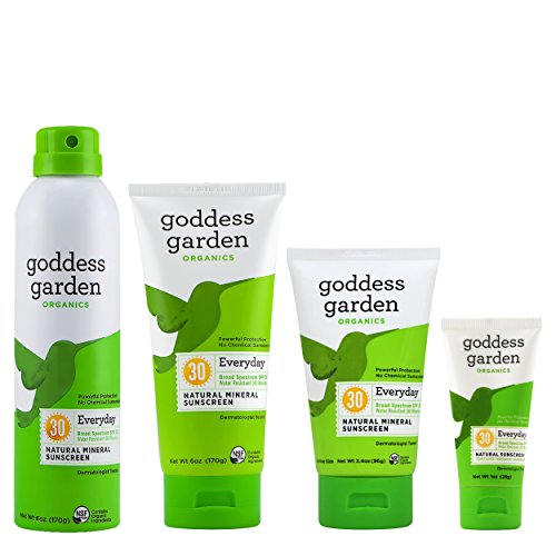 Goddess Garden Organics SPF 30 Everyday Natural Mineral Sunscreen Lotion for Sensitive Skin (3.4 oz. Tube) Reef Safe, Water Resistant, Vegan, Lea