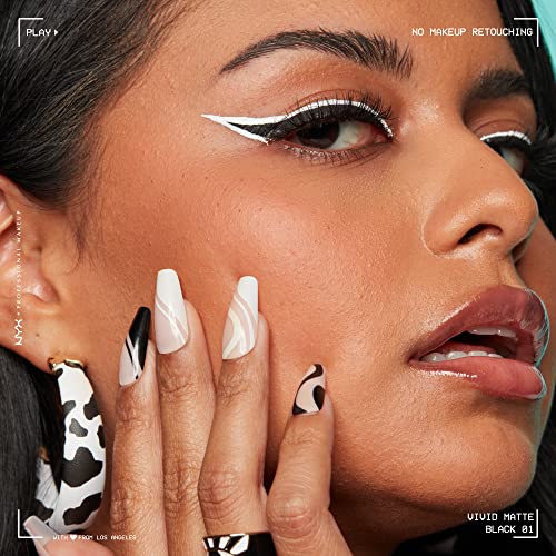 NYX Professional Makeup Eyeliner, Ultra-Pigmented Liquid Liner, Intense Matte Finish, Fade- and Transfer-Proof, Vivid Matte, Black