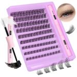 DIY Lash Extension Kit, Lash Clusters with Lash Glue Bond and Seal, 108 Pcs Eyelash Clusters 8-16mm Natural Look Individual Lashes False Eyelash