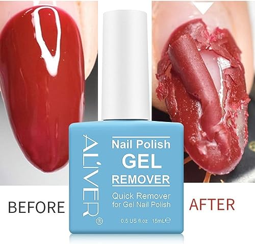 Gel Nail Polish Remover (15ML)- Professional Gel Remover For Nails With Cuticle Pusher, Gel Nail Remover, Remove Gel Polish in 2-3 Minutes, Safe