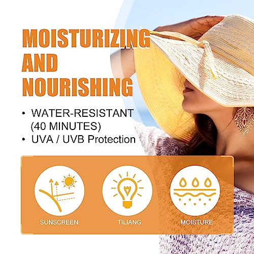 Sun Shield Body Glow SPF 50 - Protection Hydrating Sheer Sunscreen - Glitter Sunscreen Gold Shimmer Mica - Sweat and Water Resistant (1Bottle)