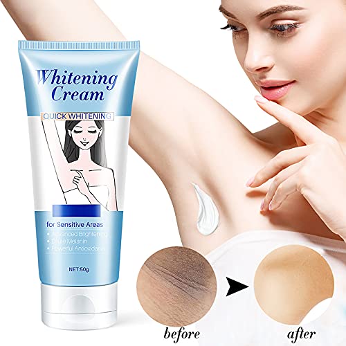 Skin Lightening Cream, Underarm Whitening Cream for Dark Skin and Private Parts, Fade Melanin on Body Armpit Knees Elbows 50g