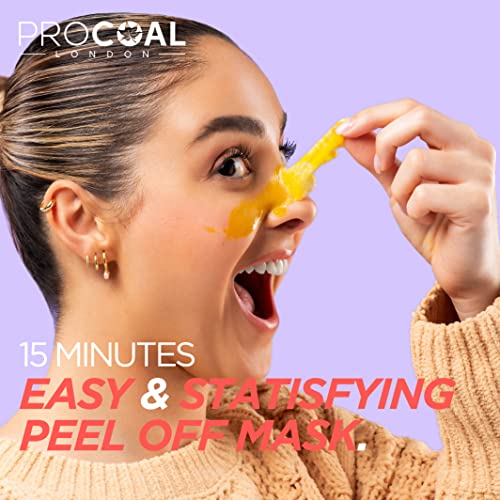 Blackhead Remover Mask, Glycolic, Turmeric Peel Off Face Masks by Procoal – Fights Blackheads, Pollutants & Free Radicals, Not Suitable for Sensi