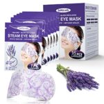 Lavender Eye Mask 16 Packs Heated Eye Mask for Dark Circles and Puffiness Disposable Soothing Headache Relief, Steam Eye Mask for Puffy Eyes, Ski