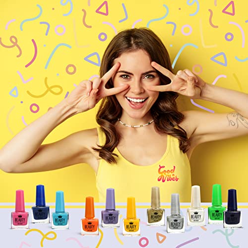 Beauty4Britain Bright Nail Polish Set 24/48 Modern Shades 5 ML Colourful Caps UK Seller (Colour Set B (24 bottles))