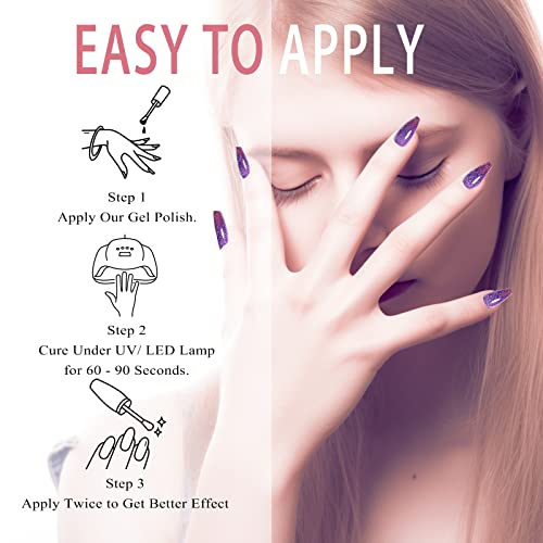 Colour Changing Gel Nail Polish Set,Requires Drying Under UV/LED Lamp Nail Gel Polish Set,Color is Bright and Moist Gel Nail Varnish Set, Easy to