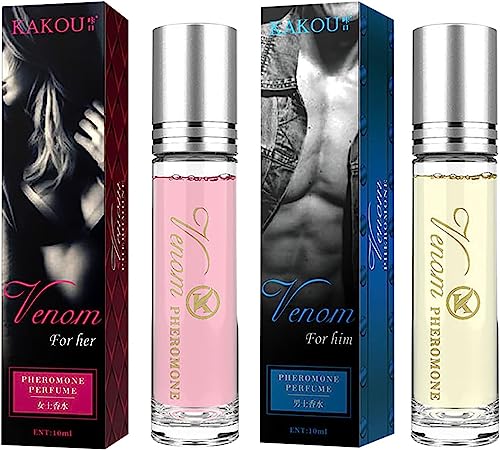 Venom pheromone perfume for women, roll-on pheromone infused essential oil perfume cologne for women to attract men (Pink-1)