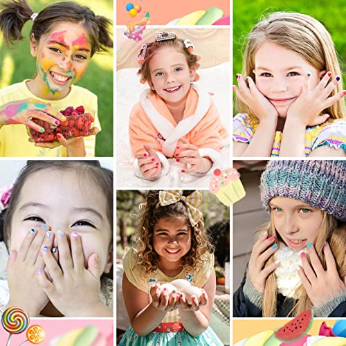 ETYJO Kids Nail Polish Set - 12 Rainbow Colors Quick Dry Peel-Off Girls Nail Varnish Sets Kids, Non-Toxic Water-Based Childrens Nail Polish with