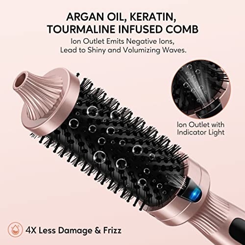 Terviiix Thermal Brush Ceramic Tourmaline Ionic Curling Iron Brush, 38MM Volumizing Hot Brush Create Root Volume & Loose Curls, Digital Display 5