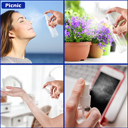 JETOP 5Pcs Spray Bottles,Clear Small Spray Bottle 100ml,Reusable Empty Spray Bottle,Fine Mist Spray Bottle with Label&Funnel,Refillable Liquid Co