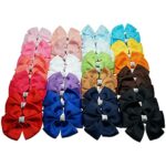 JOYOYO 40 Pcs Hair Bows for Girls Normal Size 4 Inch Bows Toddler Girls Hair Clips Craft Ribbon Bows Pinwheel Bows, Toddler Girl Hair Bows Hair C
