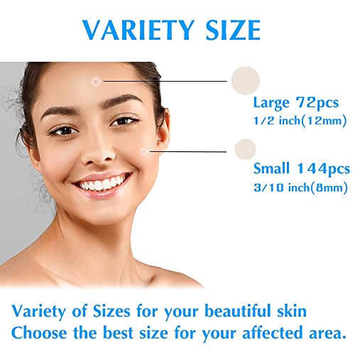 Spot Patches, 216pcs Invisible Hydrocolloid Pimple Patches, Effectively Relieve Common Spot Patches for Face, Facial Care, Suitable for All Skin