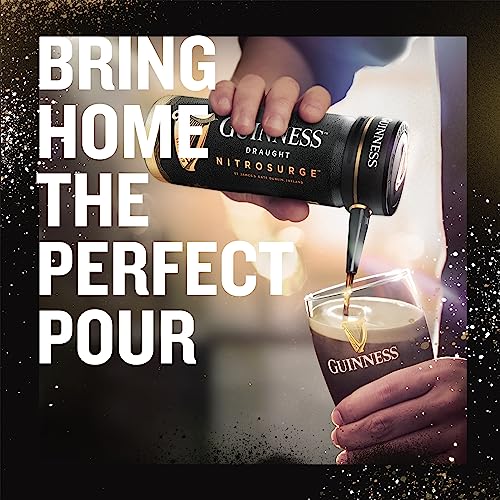 Guinness Draught Nitrosurge Beer Stout Cans 4x558ml, 4.1% vol. Bring Home the Perfect Pour. (Nitrosurge device & Beer glasses Sold Separately)