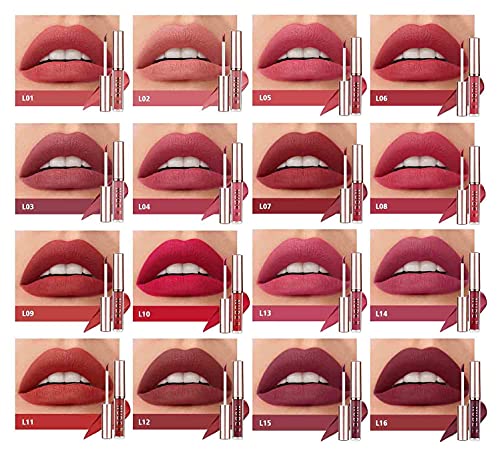 Matte Liquid Lipstick Makeup Set Velvety Long Lasting Waterproof High Pigmented Velvet Lipgloss Kit Beauty Cosmetics Makeup Gift Set (16PCS)