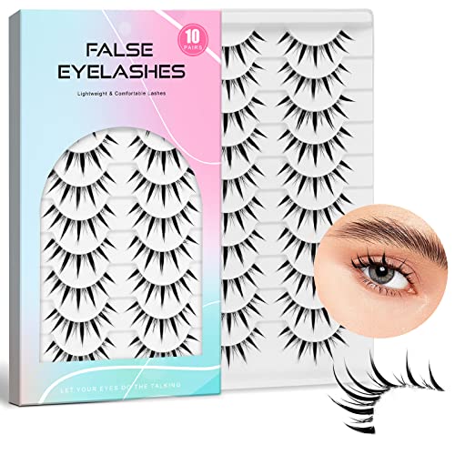 Individual Lashes,Wispy Cluster Lashes 45 Cluster Lashes D Curl DIY Eyelash Extension At Home-Russian Volume Cluster Lashes Mix Length 10/12/14/1