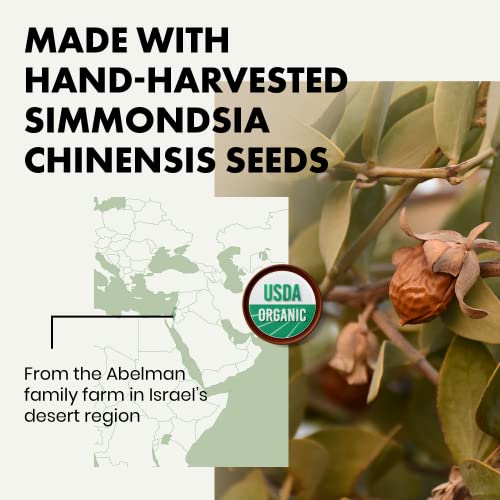 Organic Jojoba Oil for Hair & Skin - Pure, Unrefined Jojoba Oil for Face, Body, Beard & Nails - Hydrating, Regenerating Natural Moisturizer - Col