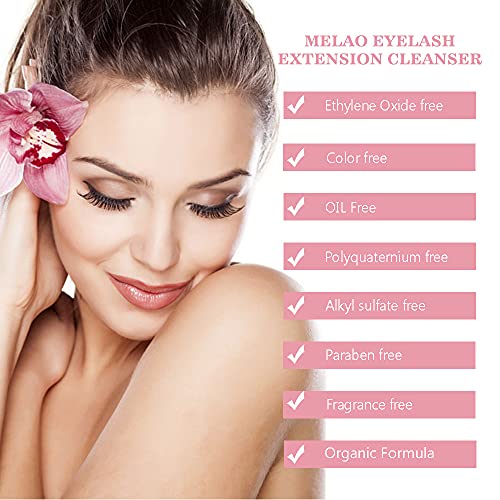 Eyelash Extension Cleanser Eyelid Foaming Cleanser Lash Foam Shampoo for Extensions, Oil, Paraben & Sulfate Free,100% Safe for Natural Lashes, No