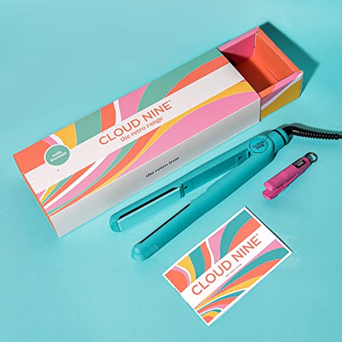 CLOUD NINE Retro Hair Straighteners - Mineral Infused Plates, Fast Heat Up - 190°C Temperature and Floating Plates Ideal for Thin to Medium Thick