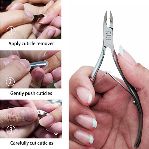 Rui Smiths Professional Cuticle Nippers | Precision Surgical-Grade Stainless Steel Cuticle Trimmer, French Handle, Double Spring, 4mm Jaw (Quarte