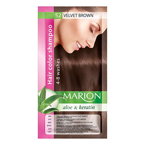 Marion Hair Color Shampoo in Sachet Lasting 4-8 Washes - 52 - Velvet Brown