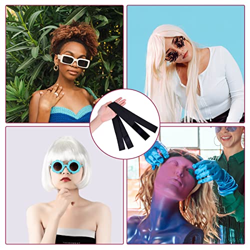 SAVITA 2pcs Elastic Bands for Wigs Edges, Black Elastic Band for Wigs Elastic Band for Lace Wig Elastic Wig Strap Lace Wig Grip Band with 2pcs Wi