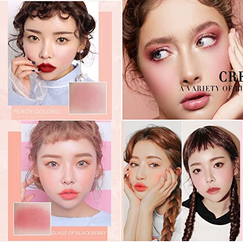 Blushers for Cheeks Make Up,3 in 1 Blusher,Blush Palette with Brush,Pink Peach Blusher,Makeup Blush,Matte Face Blush Make Up Powder,Coutour Palet