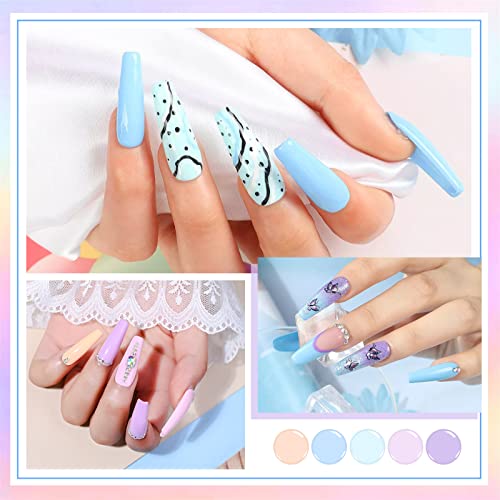 INPING Pastel Gel Nail Polish, 10 Color Spring Summer Nail Polishes Set Candy Macaroon Collection Required Soak Off UV/LED Lamp for Starter DIY N