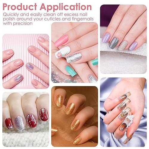 cobee Nail Clean Up Brush, 2PCS Nail Art Clean Up Brushes Nail Painting Brushes Nail Remover Brush Nail Pen Painting Tools for Nail Art Design Ma