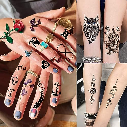 EGMBGM 66 Sheets 430+ PCS Cute Temporary Tattoos For Women Men Adults, Watercolor Butterfly Flower Lavender Fake Tattoo Stickers Kids Boys Girls,