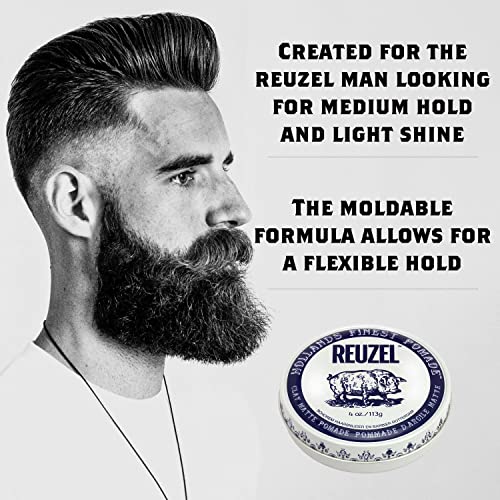 Reuzel Clay Matte Pomade, Hair Holding Wax For Men, 113 g