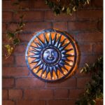 NEW Charming Bronze Effect Solar Sun Metal Wall Art