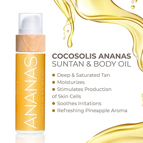 COCOSOLIS ANANAS tanning accelerator - organic tanning oil with vitamin E & pineapple scent for a quick, intensive tan - tanning enhancer for a r