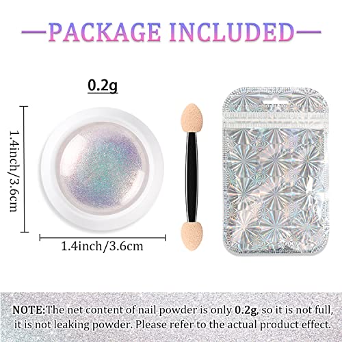 1 Pcs Neon Pearl Chrome Nail Powder, Magic Mermaid Chrome Nail Powder Iridescent Fairy Shell Nail Glitter Powder, Aurora Nail Chameleon Powder Ma
