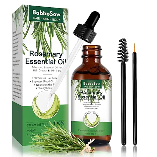 Rosemary Oil,Rosemary Essential Oil for Hair Growth, Eyebrow and Eyelash Growth, Skin Care, Improve Hair Loss and Nourishes Scalp,Organic rosemar