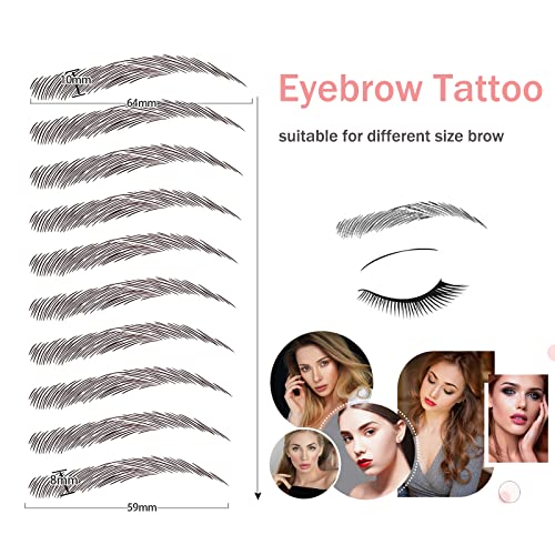 Eyebrow Tattoo Peel Off, 30 Pairs Stick on Eyebrows Stickers, Hair-Like Realistic Waterproof Transfers Fake Eyebrow Shaping Tattoo Longer Lasting