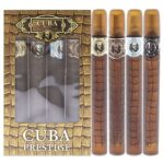 Cuba Cuba Prestige For Men 4 Pc Gift Set 1.17oz Classic EDT Spray, 1.17oz Black EDT Spray, 1.17oz Platinum EDT Spray, 1.17oz Legacy EDT Spray