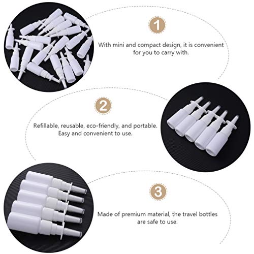 HEALLILY 200pcs 10ml Empty Refillable Nasal Spray Bottle Nasal Sprayer Bottle Makeup Cosmetics Essential Oils Atomizers Travel Bottle