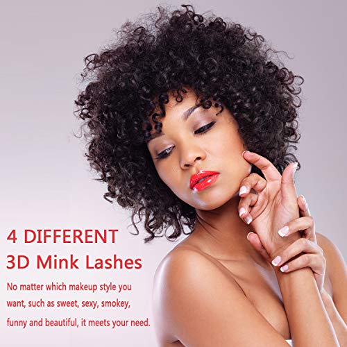 Leipple False Eyelashes 20 Pairs - Professional Reusable 3D Mink Lashes - Natural Waterproof Thick Fluffy Fake Eyelashes Faux Mink Eyelashes (4 S
