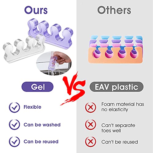 Molain 4Pcs Toe Separators Pedicure,Pedicure Toe Separators,Repeatable Washable Toenail Dividers,Toe Separators for Nail Polish Application