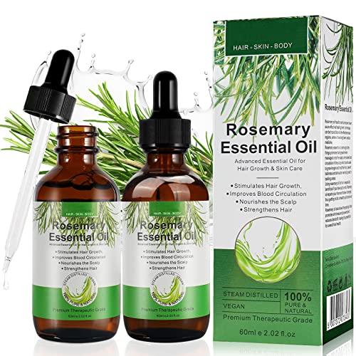 Rosemary Oil for Hair Growth, Rosemary Essential Oil for Skin & Hair Care, Hair Strengthening Oil for Fuller Healthier Hair, Perfect for Aromathe